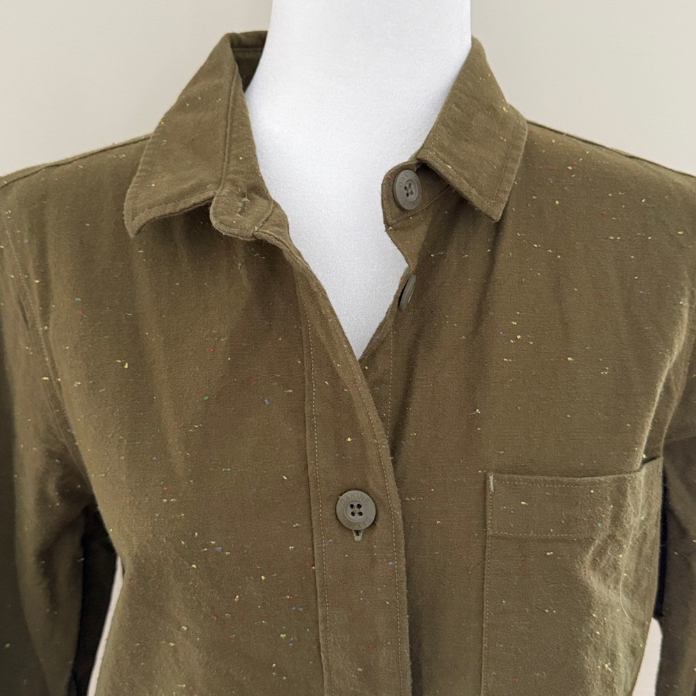 DAKINE Women's Olive Green Speckled Button Down Medium Shirt - Picture 2 of 12